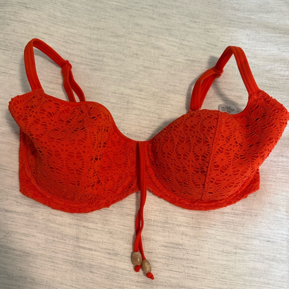 Orange Crochet Underwire Bikini Top